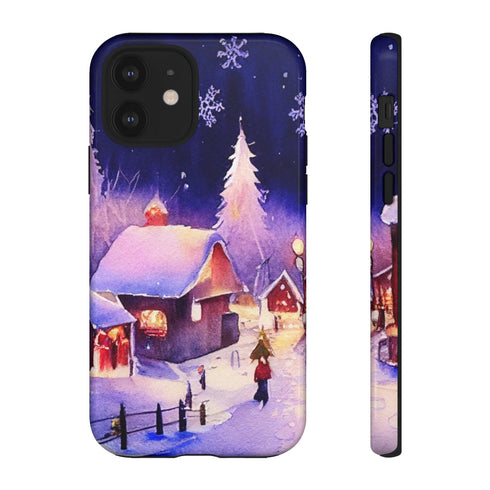 Christmas Homes in the Snow - Impact Resistant Phone Case iPhone 12 Glossy
